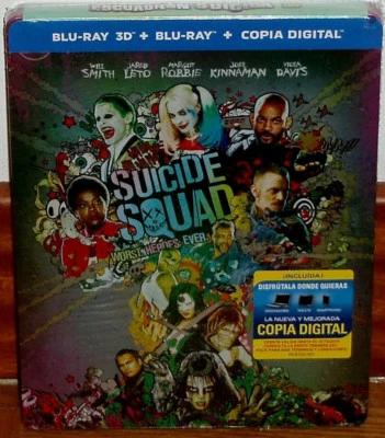 Squadron Suicide Squad Steelbook Blu-Ray 3D + Blu-Ray New Sealed - Image 1 of 2