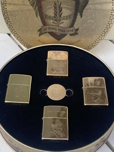 Zippo D-Day Normandy LIGHTER SET 50 TH ANNIVERSARY ALLIED  1994 nuovo - Picture 1 of 21