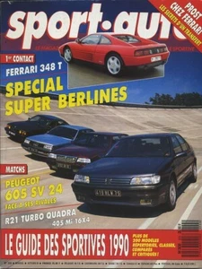SPORT AUTO n°333 10/1989 FERRARI 348T R21 TURBO QUADRA PEUGEOT405 MI16 4x4 - Imagen 1 de 1