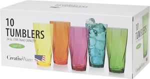 Acrylic Drinkware Set Everyday Drinking Glasses Large Plastic Cup Assorted Color - Picture 1 of 3