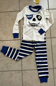 Gymboree Boy SZ 4 Halloween Boo Gymmies Pajamas NWT Blue Black & White. - Picture 1 of 2