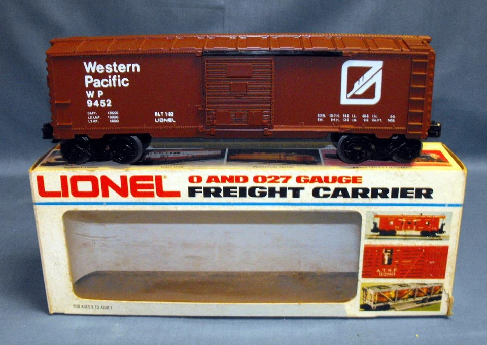 LIONEL TRAIN 1982 LN 6-9452 WESTERN PACIFIC FEATHER BOXCAR O GAUGE ROUGH BOX - Image 1 of 1