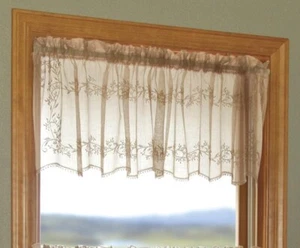 Sheer Divine Flax Lace Window Valance by Heritage Lace - Picture 1 of 1