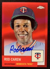 2022 Topps Chrome Platinum Anniversary ROD CAREW RED AUTO 4/5 CPA-RC  1:4428 HOF