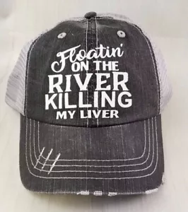 Gorra de béisbol estilo camionero brillo Killing My Liver Floatin on the River para mujer - Imagen 1 de 5