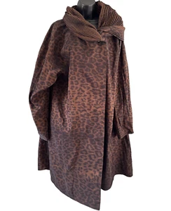 Mycra Pac Donatella Rain Coat Womens Small / Medium Leopard Bronze Packable - Picture 1 of 18