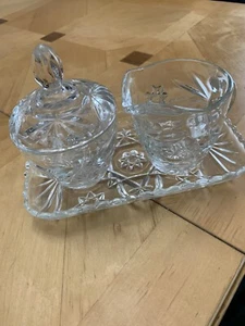 Vintage Anchor Hocking Glas Kaffeeservice mit Milchkännchen Krug & Zuckerkanne - Bild 1 von 7