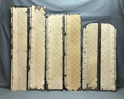 Antiguo techo de hojalata de 20 pies lineales trébol gótico bronceado cala borde antiguo 279-25B Foto 1 de 4