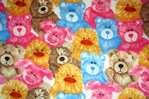 BOYD'S BEARS AND FRIENDS FLANNEL - 100% COTTON FABRIC - Picture 1 of 6