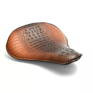 Desert Rider Motorrad Solo Sitz Croco groß braun Chopper Bobber Custombike - Bild 1 von 3