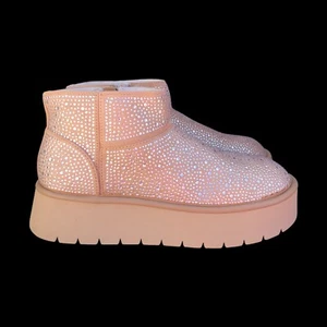 Women’s Tan Rhinestone Platform Ankle Boots, 8 - Picture 1 of 7