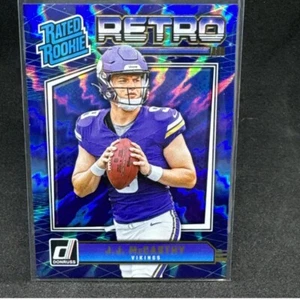 2024 Donruss JJ McCarthy 2024 Rated Rookie RC Retro Blue Shock #2 Vikings - Picture 1 of 2
