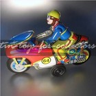 GROSSES BLECH MOTORRAD No. 64 BEWEGLICHER OBERKÖRPER LITHO SCHWUNGRADANTRIEB-SBM
