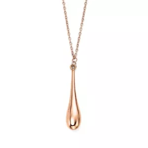 Elongated Drop Necklace 9ct Rose Gold 375 Hallmarked British Made - Picture 1 of 3