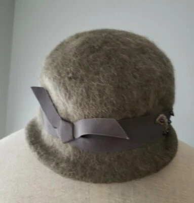 Vintage Derby Hat 50's 60's Union Made Mrs. James New York Felt Wool Bowler Mill - Image 1 of 4