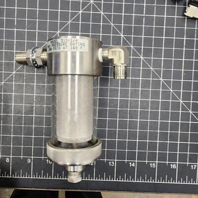 Parker Balston 31G Sample Filter Housing 1/4"  Stainless and Glass [B6B3] - Image 1 of 4