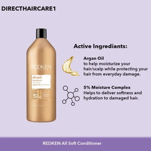 REDKEN ALL SOFT CONDITIONER 1000ml 100% genuine - image 1 of 1