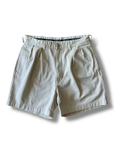 Polo Ralph Lauren Shorts Mens W34 (32) Beige Pleated Chino Classic Fit Casual - Picture 1 of 15