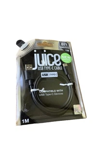 Juice New USB Type-C 1 meter Charge & Sync Cable Aqua USB-C iPhone Samsung NEW - Picture 1 of 6