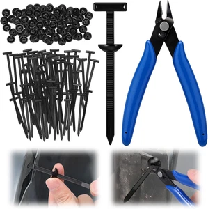 100 Piezas Nylon Universal Cable Tie Hebilla con Cortador de Alambre, Cremallera Autobloqueante  - Imagen 1 de 12