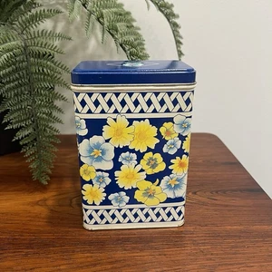 Vintage Floral Pattern Equal Nutrasweet Sweetener Metal Tin 1986 - Picture 1 of 7