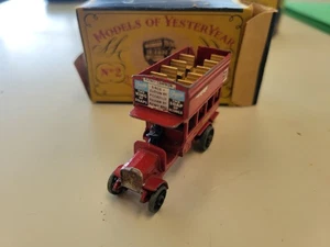 Matchbox Lesney Models of Yesteryear #2 Double Decker Bus in box Dewar's - Picture 1 of 4