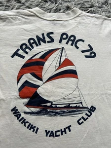 Waikiki Yacht Club Shirt Womens Medium Hawaii Beach Surf Retro USA Vintage 80s - Picture 1 of 10