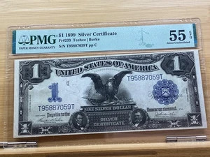 1899 $1 Silver Certificate Blue Seal Fr# 233 PMG 55EPQ Black Eagle TEEHEE/BURKE - Picture 1 of 2