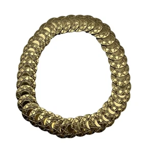 Cinturón elástico disco en relieve medallón estrella dorada vintage años 80 boho glam - Imagen 1 de 6