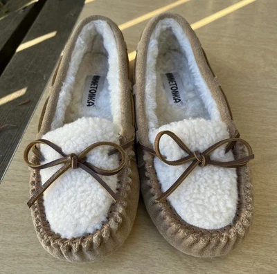 MINNETONKA Talla 6M Allie Berber Plug Trapper Mocasín Interior Exterior Zapatilla Foto 1 de 4
