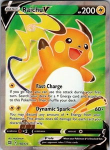 Raichu V (Full Art) Ultra Rare SWSH09: Brilliant Stars 158/172 NM - Picture 1 of 2