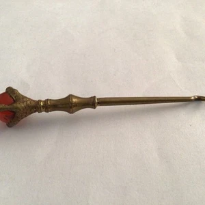 Antik Stahl Messing poliert Achat in Vogelkralle Endstück ~ Stiefel Knopf Haken ~ 10 cm - Bild 1 von 4