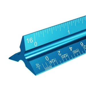 Architectural Scale Ruler 12" Aluminum Architect Scale Triangular Ruler for B... - Picture 1 of 6