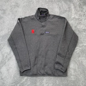 Netflix Patagonia Sweater Mens Large Gray 1/4 Snap T Embroidered Movies Tech - Picture 1 of 9