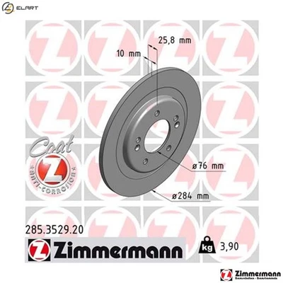 2x BRAKE DISC 285.3529.20 FOR HYUNDAI KIA CEE'D/Sportswagon/PRO G4FAG4LC 1.4L - Image 1 of 4