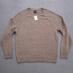 J Crew Sweater Mens XL Lambs Wool Blend Crewneck Pullover Beige NEW - Picture 1 of 8