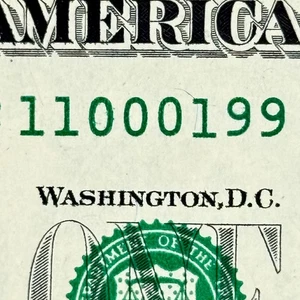 Flipper Rotator 0s 1s 9s UNCIRCULATED Trinary Fancy Serial Number Dollar UNC - Picture 1 of 6