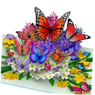  Butterflies in Nature Pop Up Card - 3D Butterfly Card for Wife, Husband,  - Image 1 of 4
