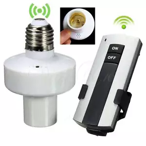 10M Wireless RF Remote Control E27 Light Lamp Holder Cap Socket Switch Adapter - Picture 1 of 4