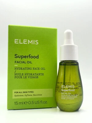 ELEMIS SUPERFOOD FACIAL OIL HYDRATING FACE OIL ALL SKIN TYPE 15ML NEW BOXED
