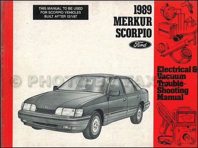 1989 Merkur Scorpio Elettrico IN Manuale 89 OEM Evtm Mercury - Immagine 1 di 2