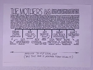 Zappa The Mothers 1969 Pete Frame Rock Family Twig From The Pete Frame Archive - Picture 1 of 12