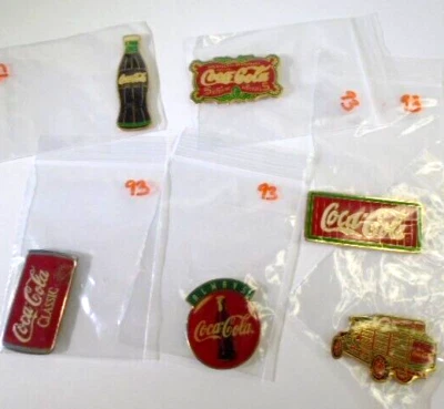 Vtg Coca Cola Refrigerator Magnets Lot 6pc 1993 Fridge Memo Holders Soda Pop Lot - Image 1 of 4