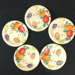 Set of 5 Heritage Mint Gatherings Bread Dessert Plates 8" Apple Pear Grapes - Picture 1 of 6