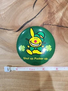 It's Happy Bunny Jim Benton Vintage St. Patrick's Day Pin - Picture 1 of 3