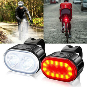 2STK Fahrradbeleuchtung T6 LED Fahrradlampe Rücklicht Set Frontscheinwerfer USB. 