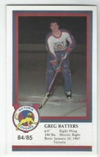 1984-85 Victoria Cougars (WHL) Greg Batters postcard