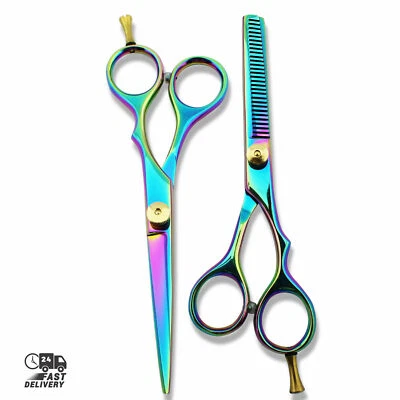 Haarschneideschere Friseurschere professionelle Friseurschere mehrfarbig 14 cm - Bild 1 von 4