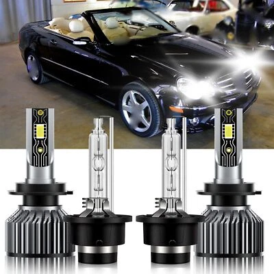 For Mercedes-Benz CLK350 2006-2009 LED HID Headlight Hi Low Bulb H7+D2S 6500K - Image 1 of 4