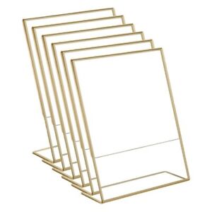 6pcs Clear Acrylic Sign Holder with Photo Frame Double Sided Table Card Stands